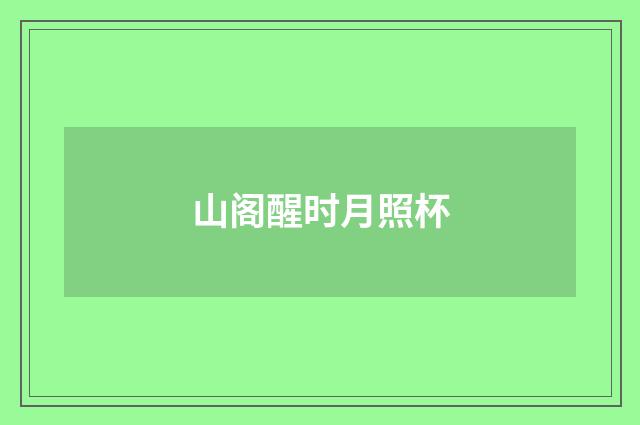 山阁醒时月照杯