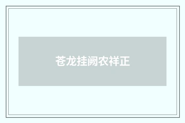 苍龙挂阙农祥正