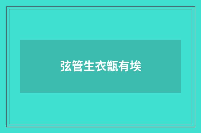 弦管生衣甑有埃