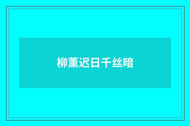 柳薰迟日千丝暗