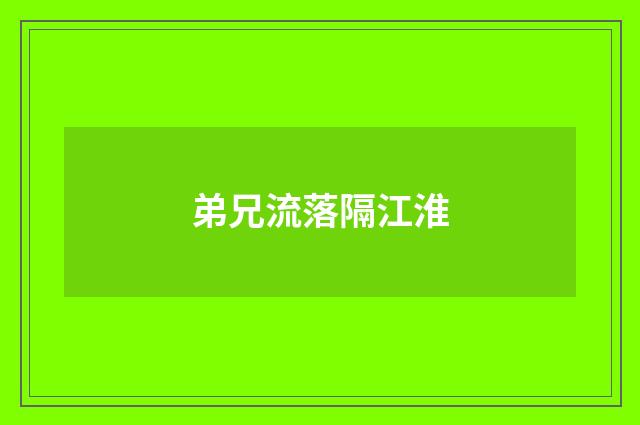 弟兄流落隔江淮