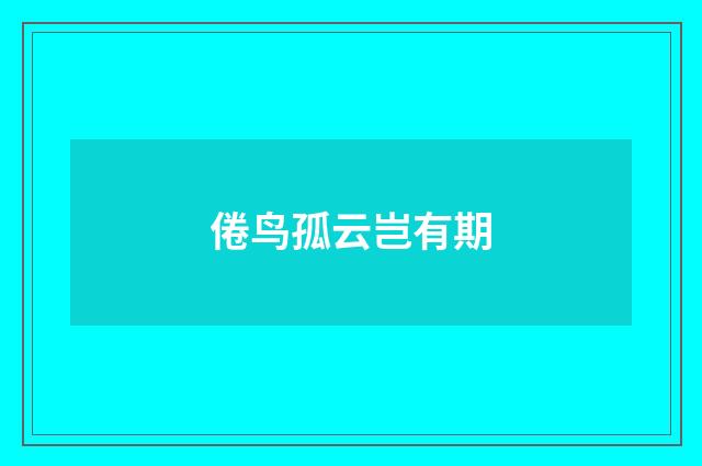 倦鸟孤云岂有期