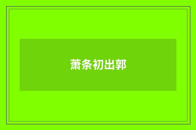 萧条初出郭