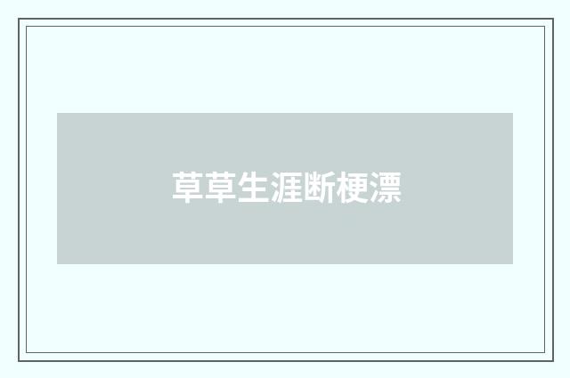 草草生涯断梗漂