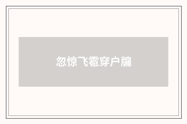 忽惊飞雹穿户牖