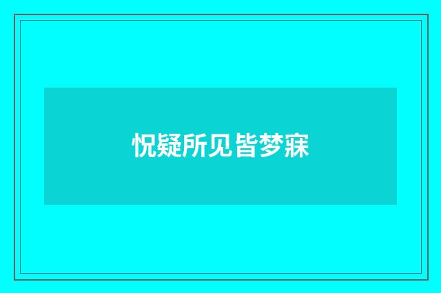 怳疑所见皆梦寐