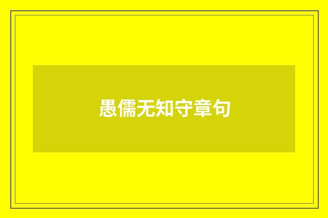 愚儒无知守章句