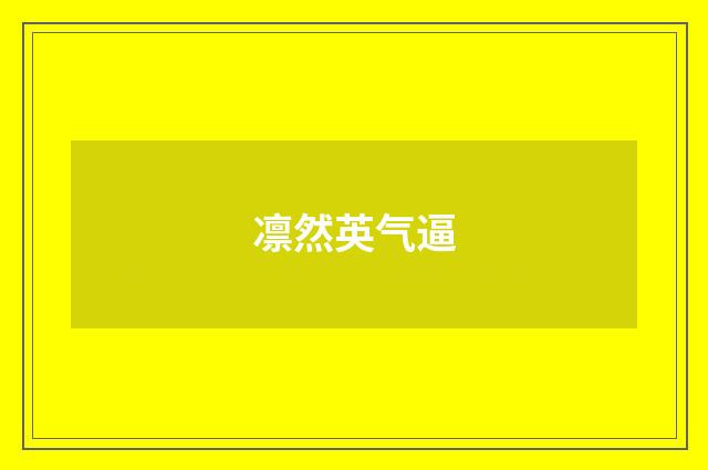 凛然英气逼