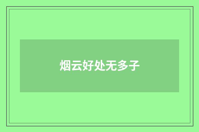 烟云好处无多子