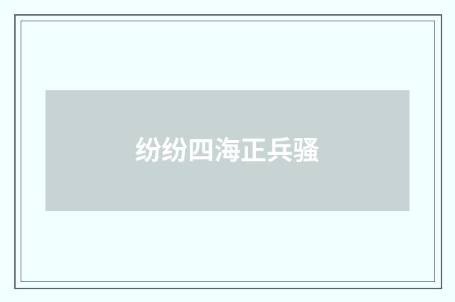 纷纷四海正兵骚