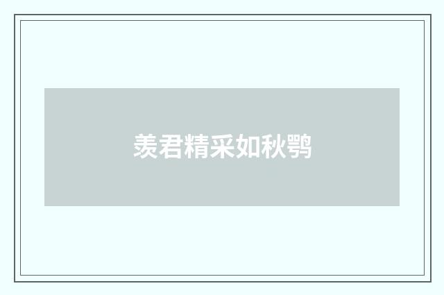羡君精采如秋鹗