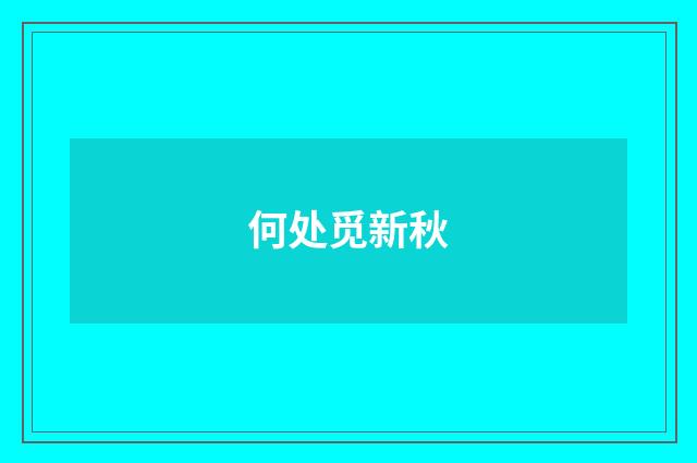 何处觅新秋