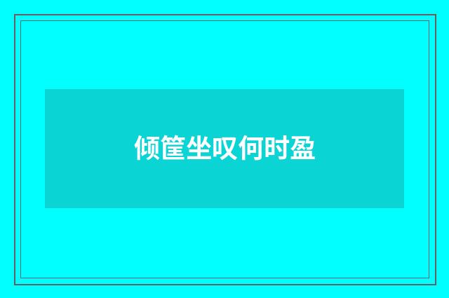 倾筐坐叹何时盈