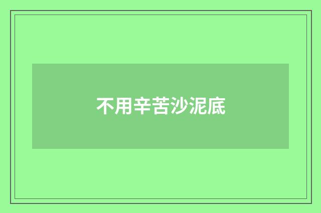 不用辛苦沙泥底