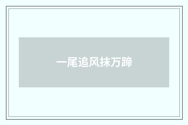 一尾追风抹万蹄