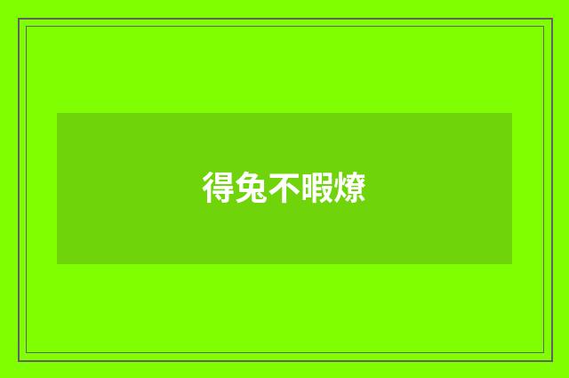 得兔不暇燎
