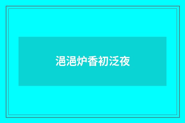 浥浥炉香初泛夜