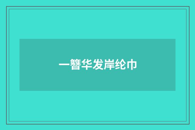 一簪华发岸纶巾