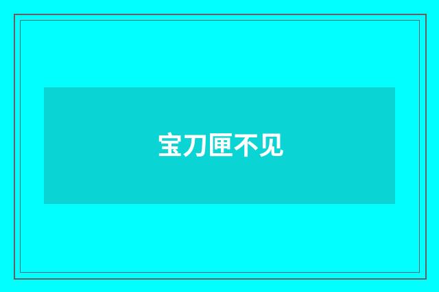 宝刀匣不见