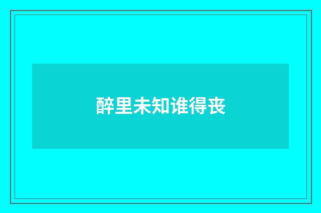 醉里未知谁得丧