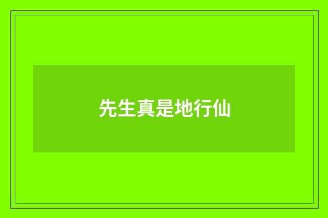 先生真是地行仙