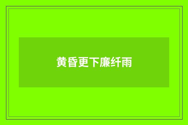 黄昏更下廉纤雨