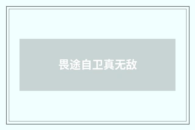 畏途自卫真无敌