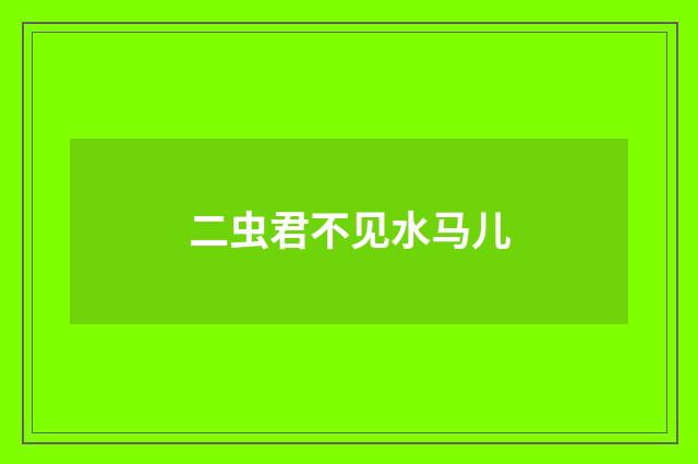 二虫君不见水马儿