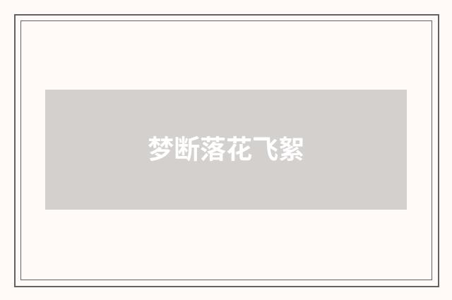 梦断落花飞絮