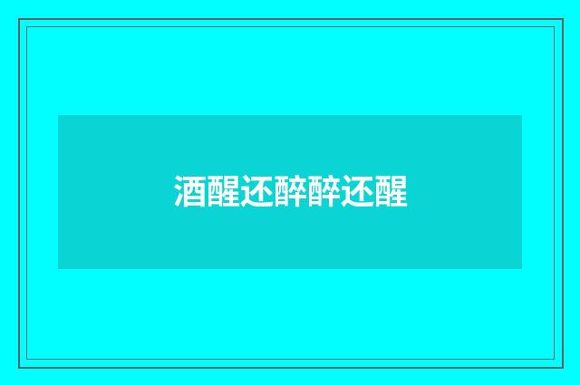 酒醒还醉醉还醒