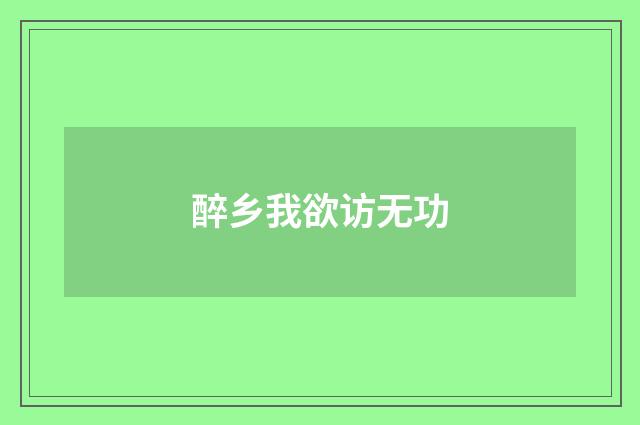 醉乡我欲访无功