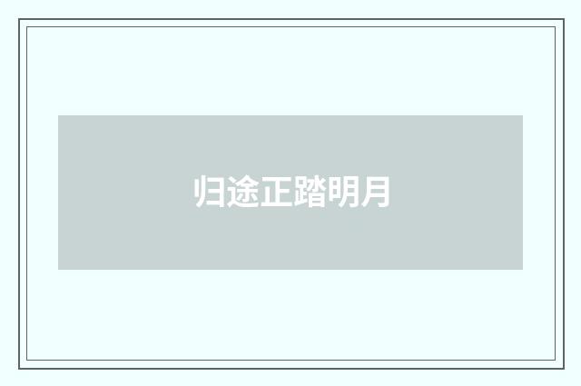 归途正踏明月