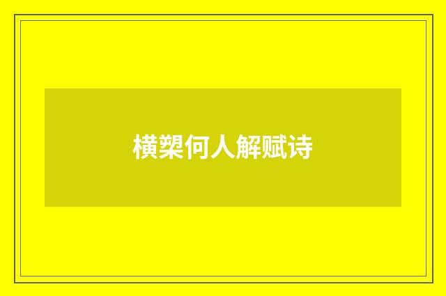 横槊何人解赋诗