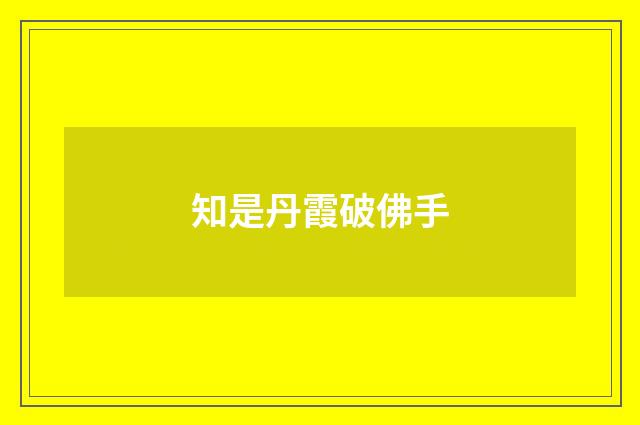 知是丹霞破佛手