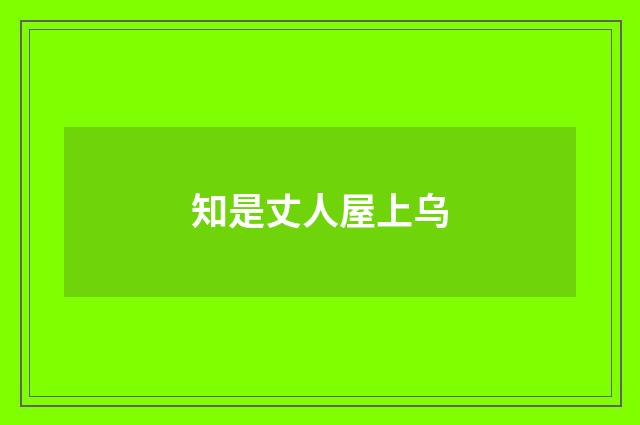 知是丈人屋上乌