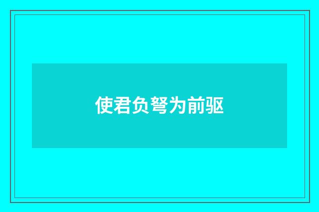 使君负弩为前驱