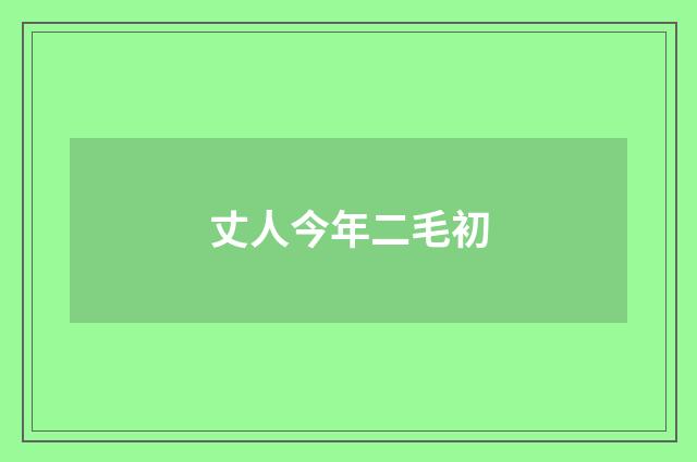 丈人今年二毛初