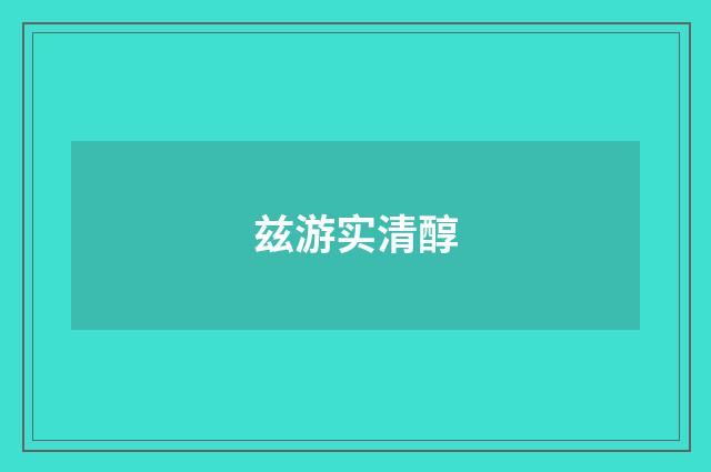兹游实清醇