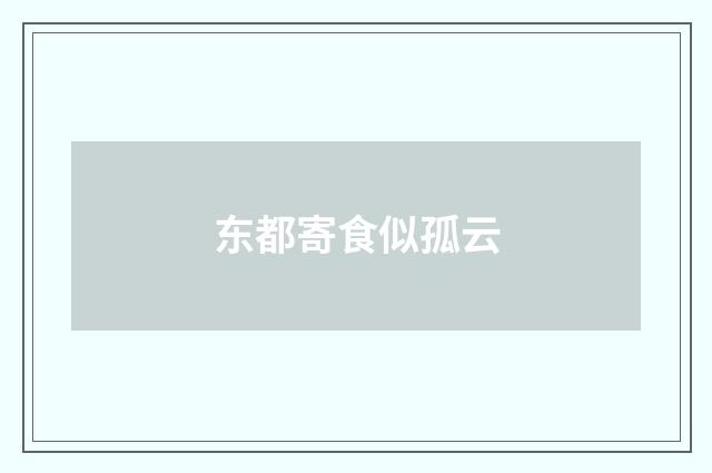 东都寄食似孤云