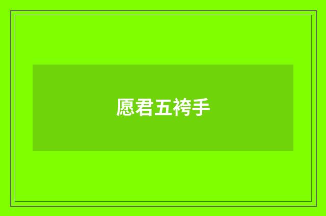 愿君五袴手