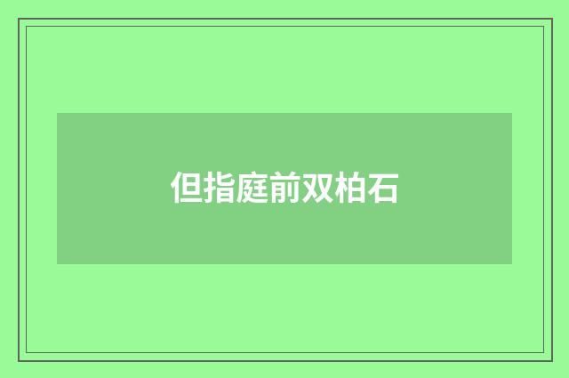 但指庭前双柏石