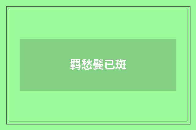 羁愁鬓已斑