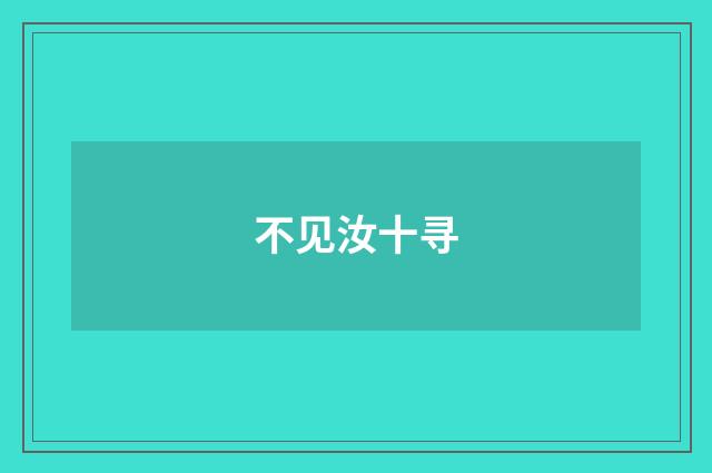不见汝十寻