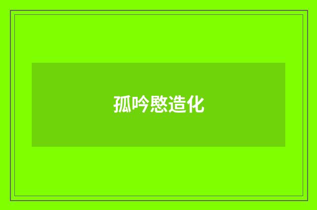 孤吟愍造化