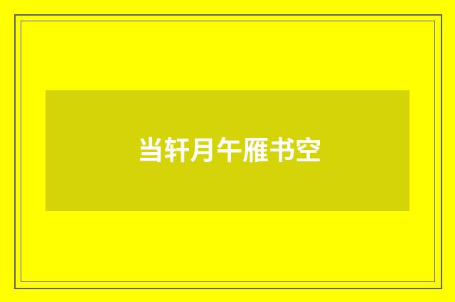 当轩月午雁书空