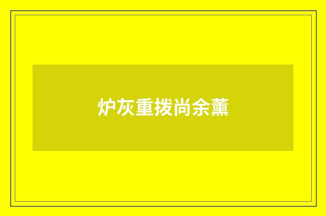 炉灰重拨尚余薰