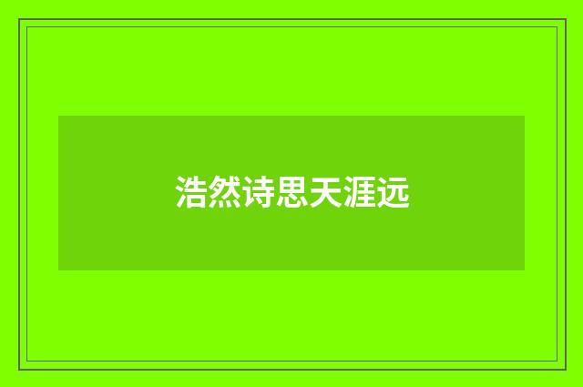浩然诗思天涯远
