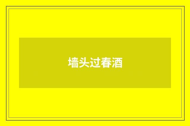 墙头过春酒