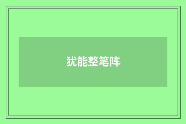 犹能整笔阵
