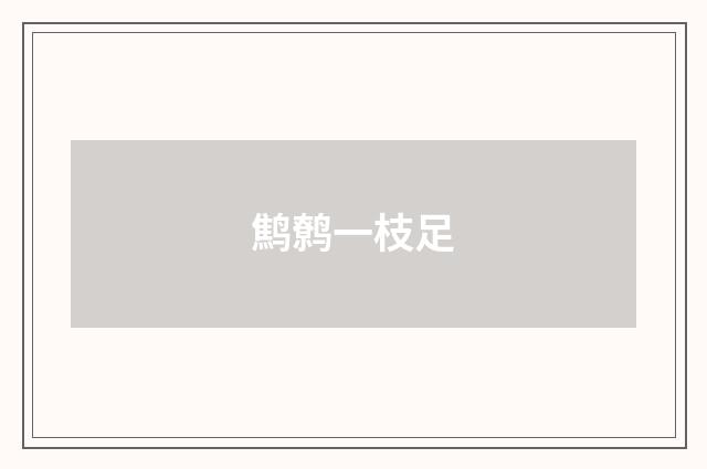 鹪鹩一枝足